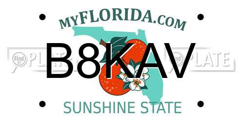 B8KAV Florida License Plate