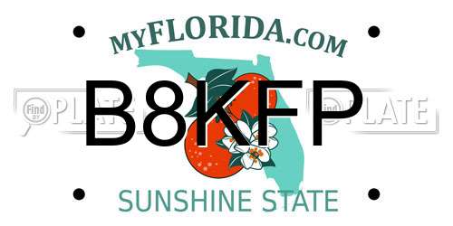 B8KFP Florida License Plate