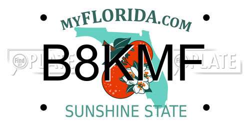 B8KMF Florida License Plate