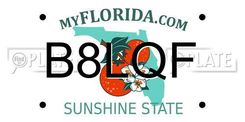 B8LQF Florida License Plate