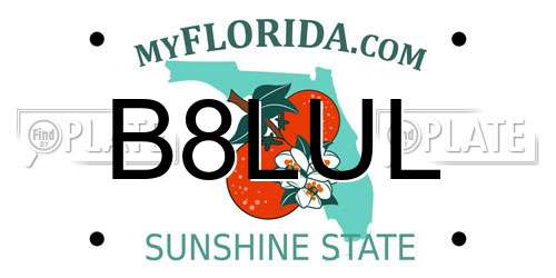 B8LUL Florida License Plate