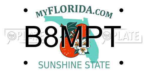 B8MPT Florida License Plate