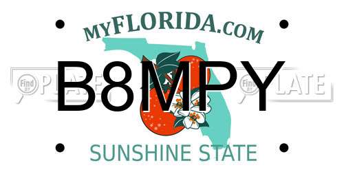 B8MPY Florida License Plate