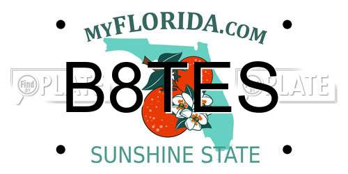 B8TES Florida License Plate
