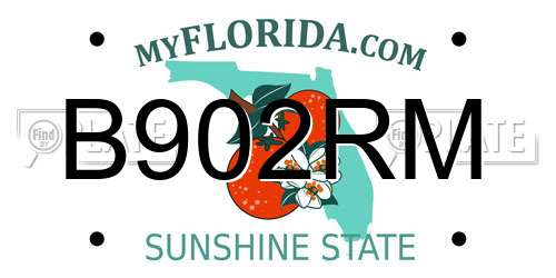 B902RM Florida License Plate