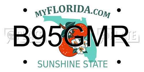 B95GMR Florida License Plate