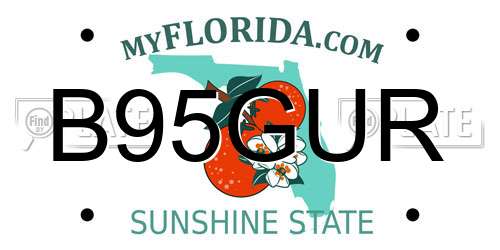 B95GUR Florida License Plate