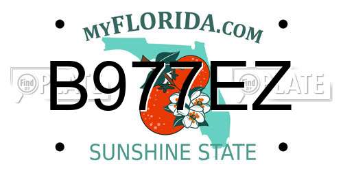 B977EZ Florida License Plate