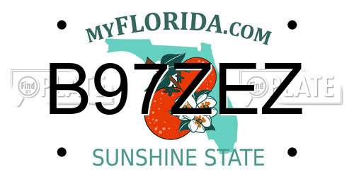B97ZEZ Florida License Plate