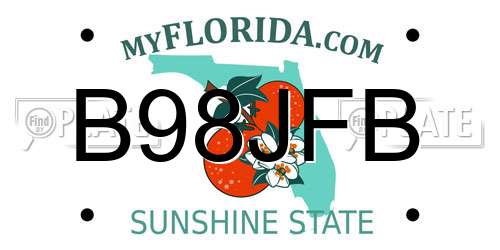 B98JFB Florida License Plate