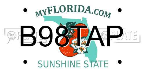 B98TAP Florida License Plate