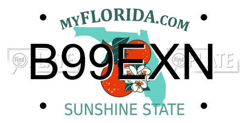 B99EXN Florida License Plate