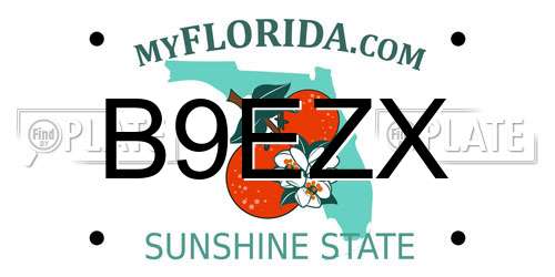 B9EZX Florida License Plate