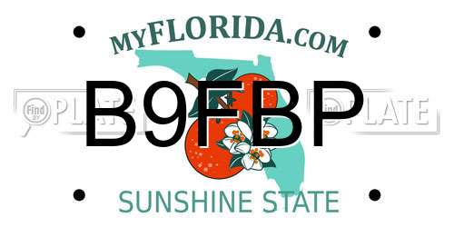 B9FBP Florida License Plate