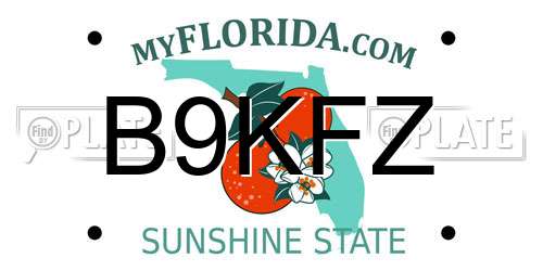 B9KFZ Florida License Plate