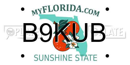B9KUB Florida License Plate