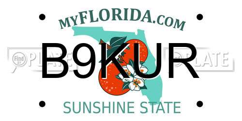 B9KUR Florida License Plate