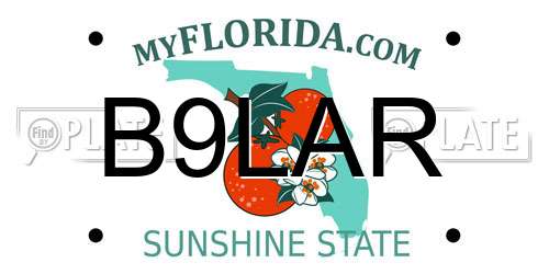 B9LAR Florida License Plate