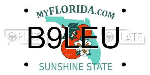 B9LEU Florida License Plate