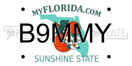B9MMY Florida License Plate