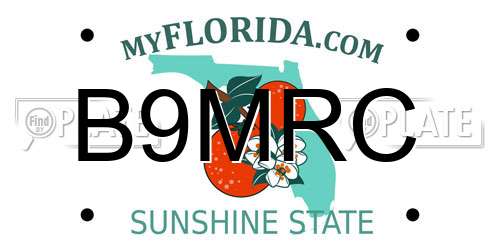 B9MRC Florida License Plate