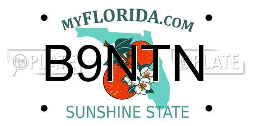 B9NTN Florida License Plate