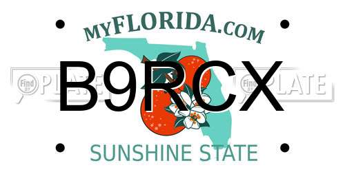 B9RCX Florida License Plate