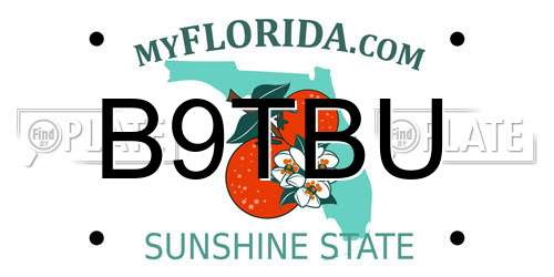 B9TBU Florida License Plate
