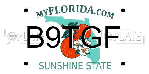 B9TGF Florida License Plate