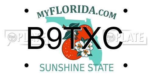 B9TXC Florida License Plate