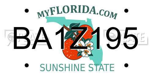 BA1Z195 Florida License Plate