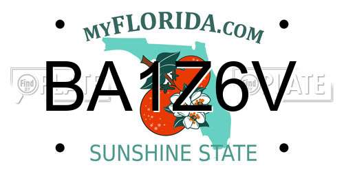 BA1Z6V Florida License Plate