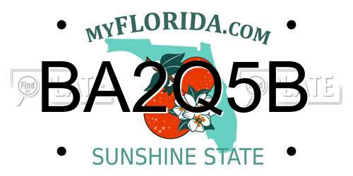 BA2Q5B Florida License Plate
