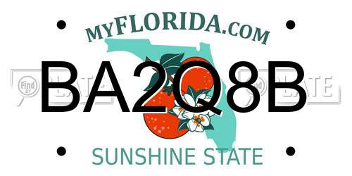 BA2Q8B Florida License Plate