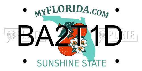 BA2T1D Florida License Plate