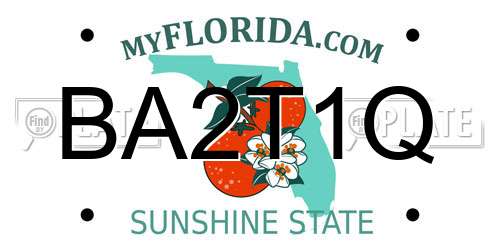 BA2T1Q Florida License Plate
