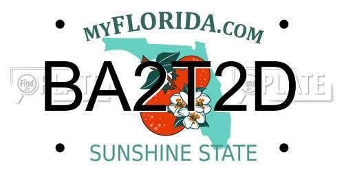 BA2T2D Florida License Plate