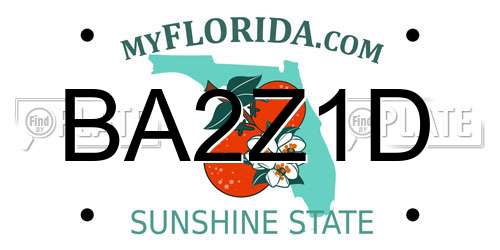 BA2Z1D Florida License Plate