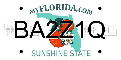 BA2Z1Q Florida License Plate