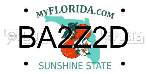 BA2Z2D Florida License Plate