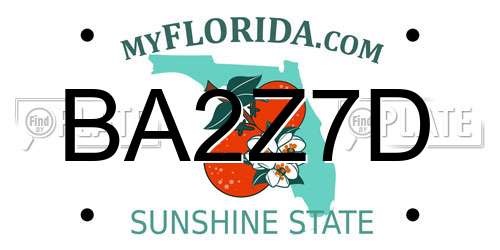 BA2Z7D Florida License Plate