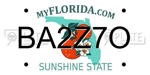 BA2Z7O Florida License Plate