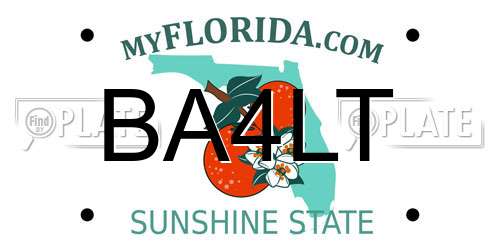 BA4LT Florida License Plate