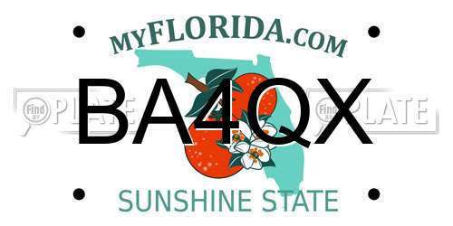 BA4QX Florida License Plate
