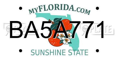 BA5A771 Florida License Plate
