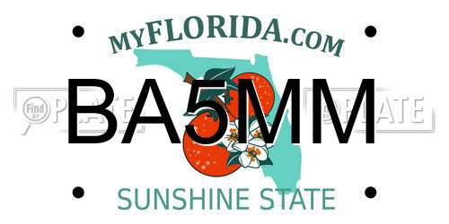 BA5MM Florida License Plate
