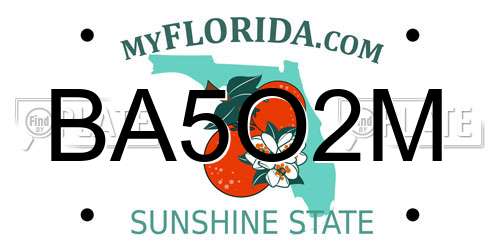 BA5O2M Florida License Plate