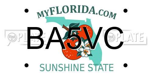 BA5VC Florida License Plate