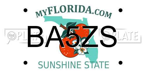 BA5ZS Florida License Plate
