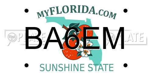 BA6EM Florida License Plate